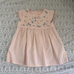 babycottons Light Pink Embroidered Bird & Floral Dress